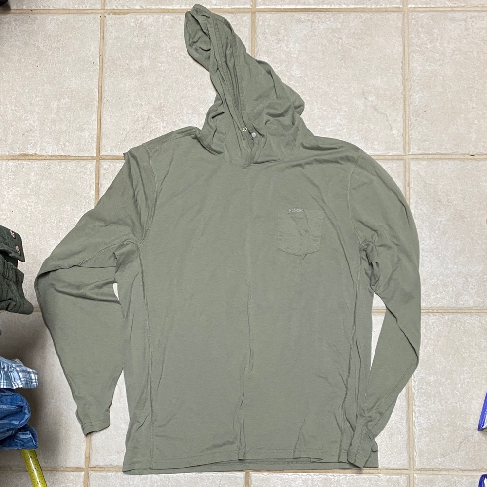 Men's Long Sleeve Hooded Tee - Olive